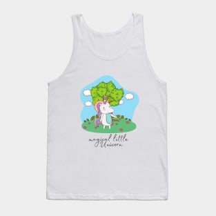 Cute Little Unicorn In Field Tank Top